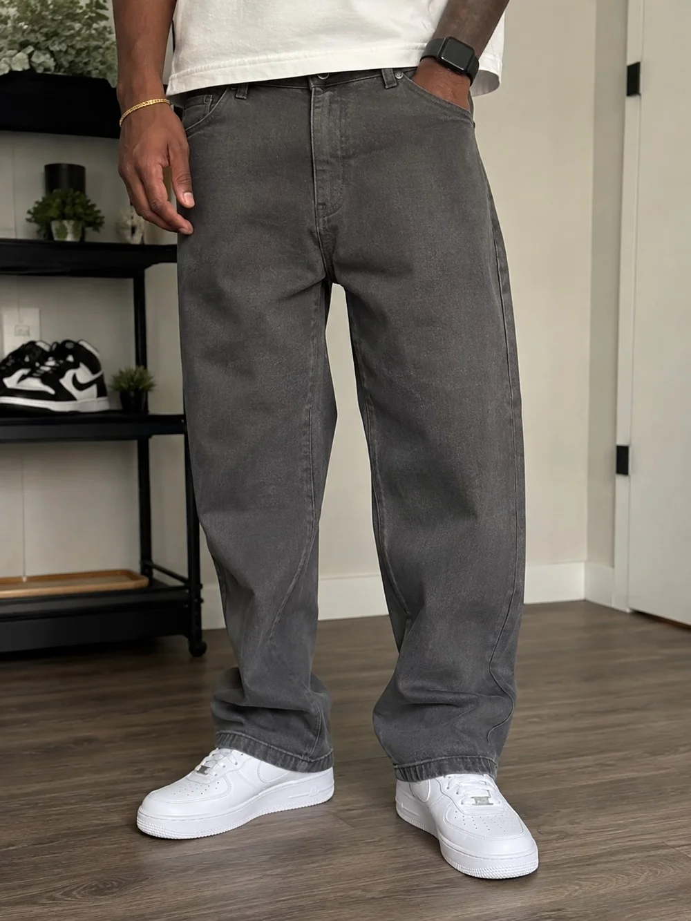 Original Deluxe Men's Gray Relaxed Straight Jeans